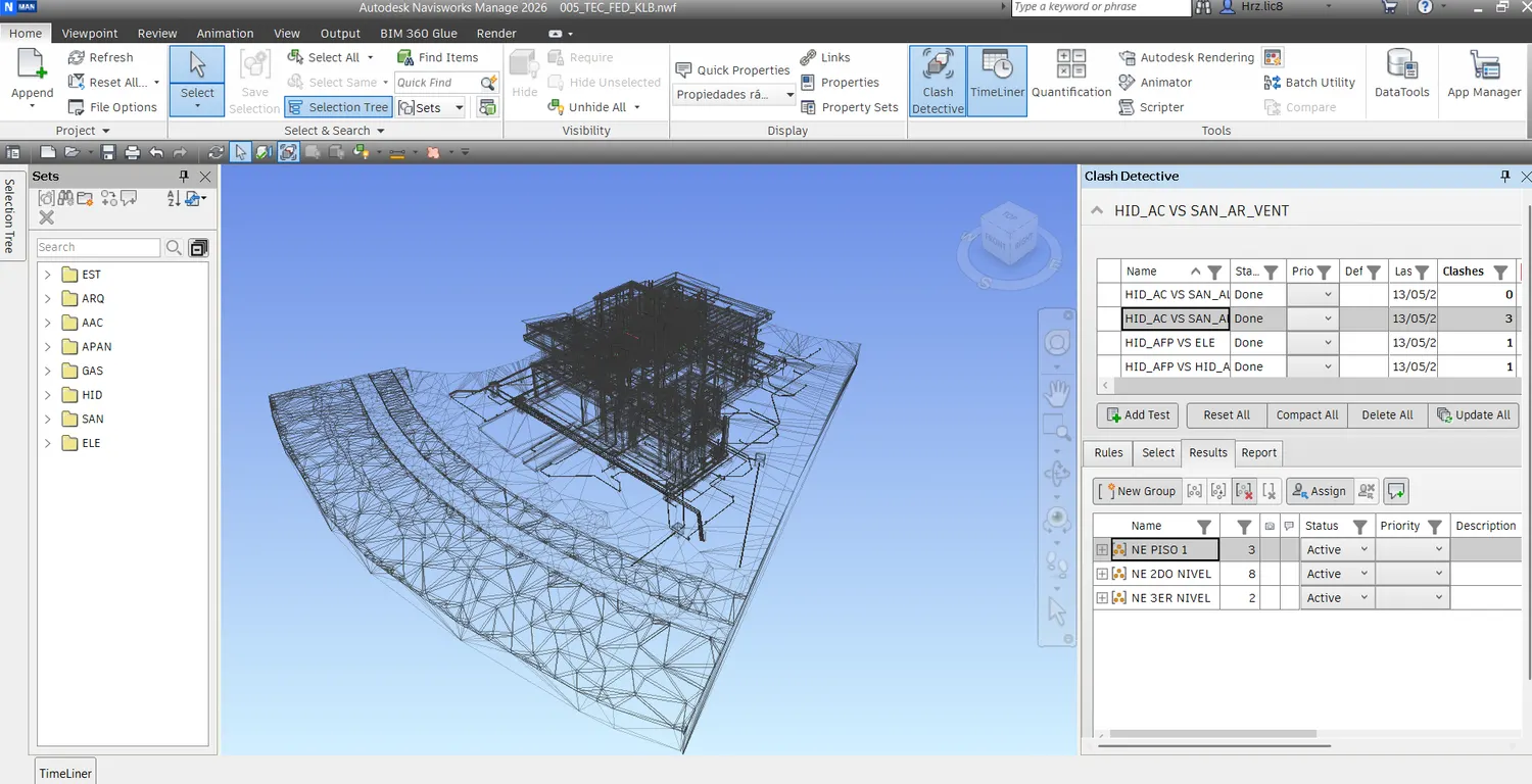 Navisworks federated model used for coordination review