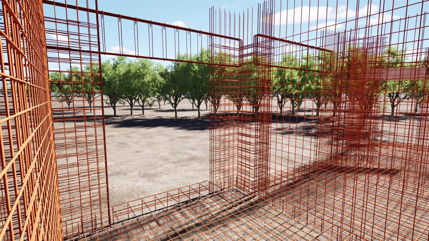 Structural BIM model with detailed reinforcement